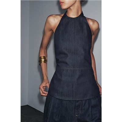 TOP HALTER DENIM ZW COLLECTION