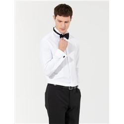 Beyaz Slim Fit Smokin Gömlek