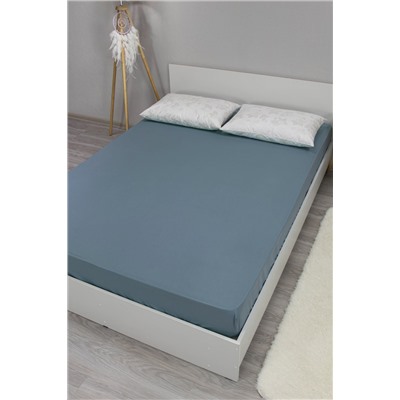 Простыня на резинке Деним 180х200  бязь 120гр/м Текстильная коллекция