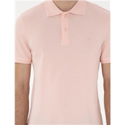 Pudra Slim Fit %100 Pamuk Polo Yaka Basic Tişört