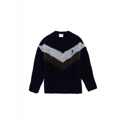 Erkek Çocuk Lacivert Bisiklet Yaka Triko Kazak