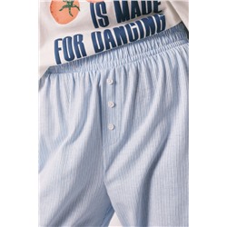 Pantalón carrot 100% algodón estampado rayas