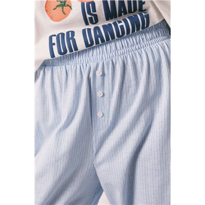 Pantalón carrot 100% algodón estampado rayas