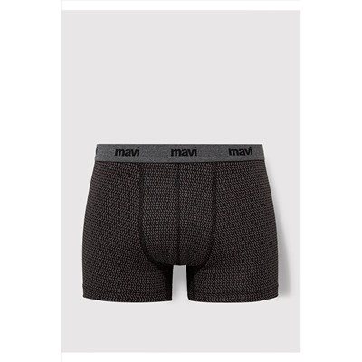 Mavi Geometrik Desenli Antrasit Boxer 092083-900