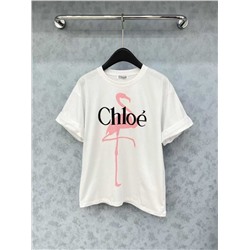 Женская футболка свободного кроя / овер с отворотами на рукавах  Chlo*e