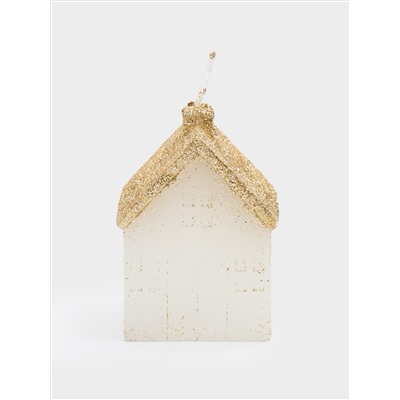 Свеча, 10 см, белая/шампань, Домик, Townlet