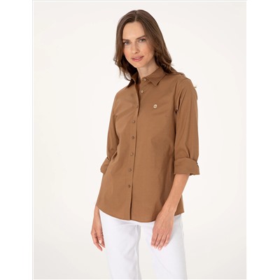 Camel Slim Fit Uzun Kollu Gömlek