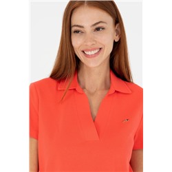 Kadın Kırmızı Kaçık Yaka Basic Tişört