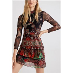 Vestido corto volantes