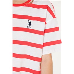 Kadın Kırmızı Bisiklet Yaka Tişört