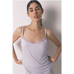 Camiseta tirantes punto súper suave azul