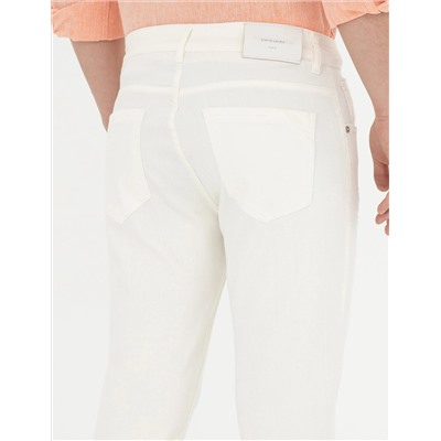 Ekru Slim Fit Jean Pantolon