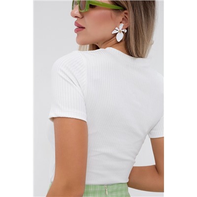 Кофта женская в рубчик с акцентным декольте 2ксL SMILE