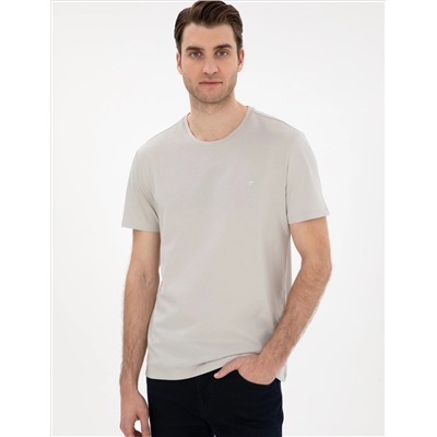 Taş %100 Pamuk Slim Fit Bisiklet Yaka Basic Tişört