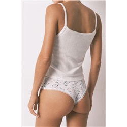 Braga brasileña ancha beige estampado flores