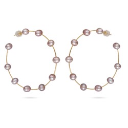 Серьги (жемчуг лососевый 7мм; покрытие золото), Есть комплект