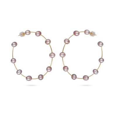 Серьги (жемчуг лососевый 7мм; покрытие золото), Есть комплект