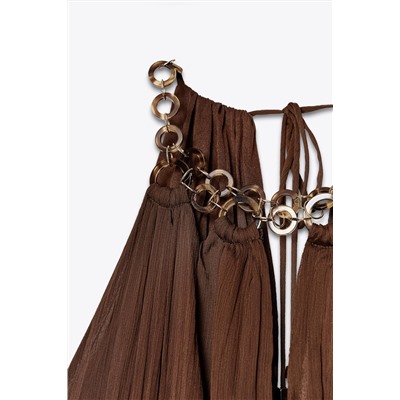 HALTER EYELET MIDI DRESS