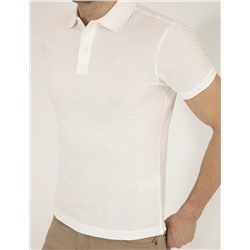 Beyaz Slim Fit Polo Yaka Basic Tişört