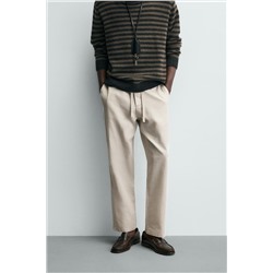 RELAXED FIT COTTON-LINEN TROUSERS