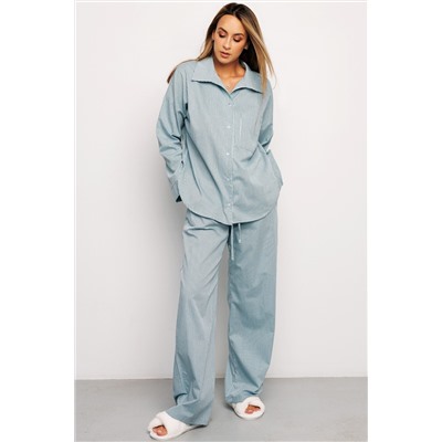 Костюм домашний брючный с рубашкой 394BLU