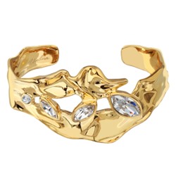 Браслет Эйва (кристаллы SW белые; покрытие золото), Есть комплект