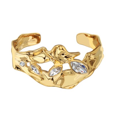 Браслет Эйва (кристаллы SW белые; покрытие золото), Есть комплект