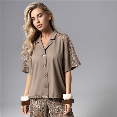 Рубашка комбинированная с кружевом, Стильное дежавю