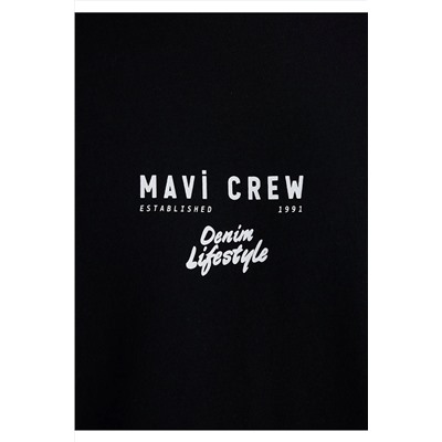 Mavi Minimal Logo Baskılı Siyah Tişört Relaxed Fit / Rahat Kesim 0612709-900