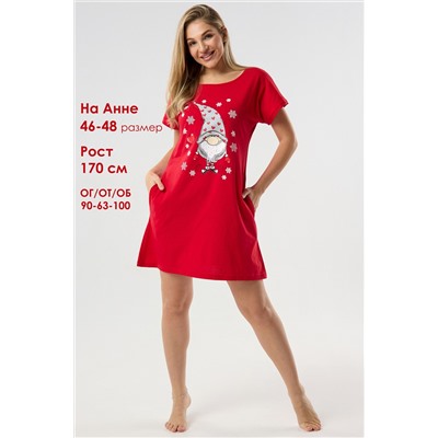 Туника новогодняя домашняя большие размеры Туж-гном