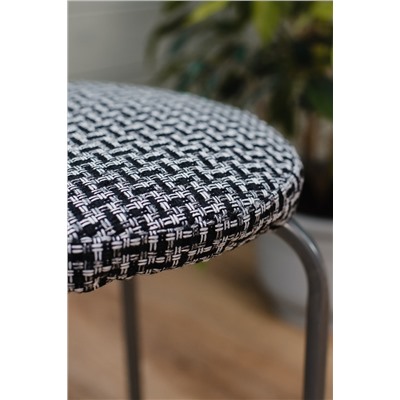 Набор сидушек на круглый табурет 4 шт Плетенка черный