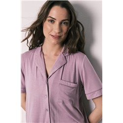 Pijama camisero Capri tacto suave rosa