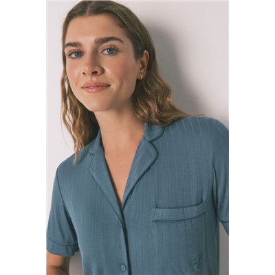 Pijama camisero Capri viscosa verde