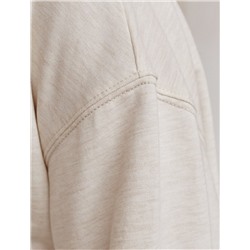 Свободный свитшот с принтом и разрезами из эластичного футера двухнитки без начеса