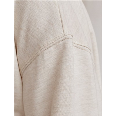 Свободный свитшот с принтом и разрезами из эластичного футера двухнитки без начеса