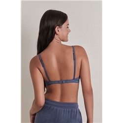 Sujetador triangular relleno fijo azul