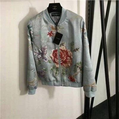 жаккардовая куртка с длинными рукавами и застежкой-молнией, абрикосовый, синий, S-XXL, [размер M; ширина плеч 39, обхват груди 102, длина рукава 59, длина одежды 59]