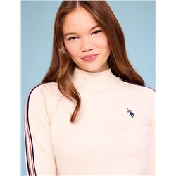 SIGNATURE STRIPE RAGLAN MOCK NECK SWEATER