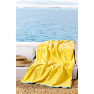 Fasseur %100 Pamuk Plaj Havlusu - Sarı - 70x150 cm