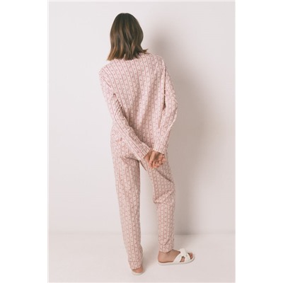 Pijama camisero largo 100% algodón flores rosa