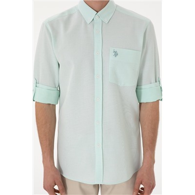 Erkek Mint Regular Fit Cepli Gömlek