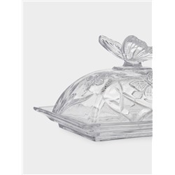 Масленка, 17х12 см, стекло, прямоугольная, Бабочка, Butterfly