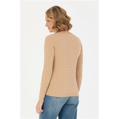 Kadın Kum Melanj V - Yaka Basic Kazak