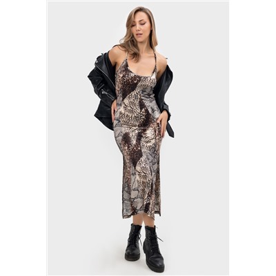 Платье комбинация летнее пляжное на бретельках вискоза