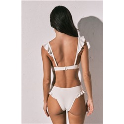 Braga bikini brasileña volantes blanca