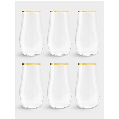 Набор стаканов для воды, 6 пр, 500 мл, Сабина, золото