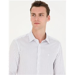 Lacivert Slim Fit Uzun Kollu Gömlek