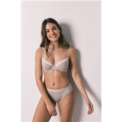 Sujetador clásico algodón canalé marrón BEAUTIFUL