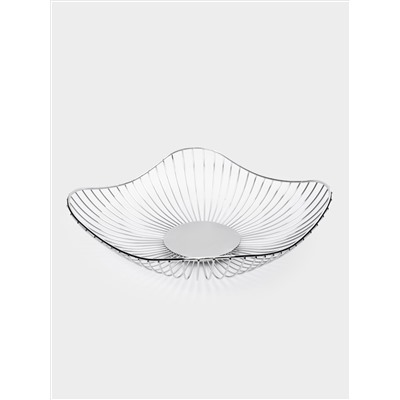 Корзина для фруктов, 28 см, металл, серебристая, Волны, Spin