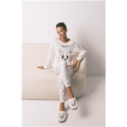 Pijama largo 100% algodón blanco Piolín
